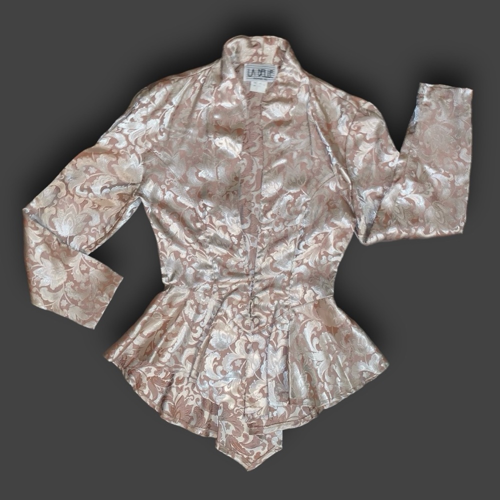v i n t a g e :: Glam 2pcs Brocade Bombshell Pencil Skirt Peplum Blazer - Picture 6 of 16